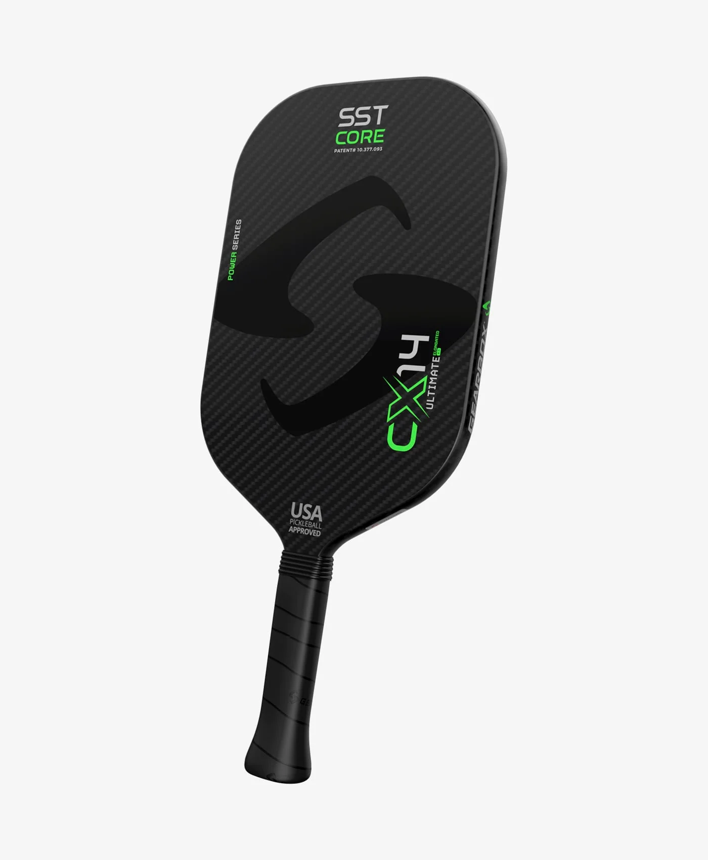 Gearbox CX14 Ultimate Power Elongated 14mm pickleball paddle, front view