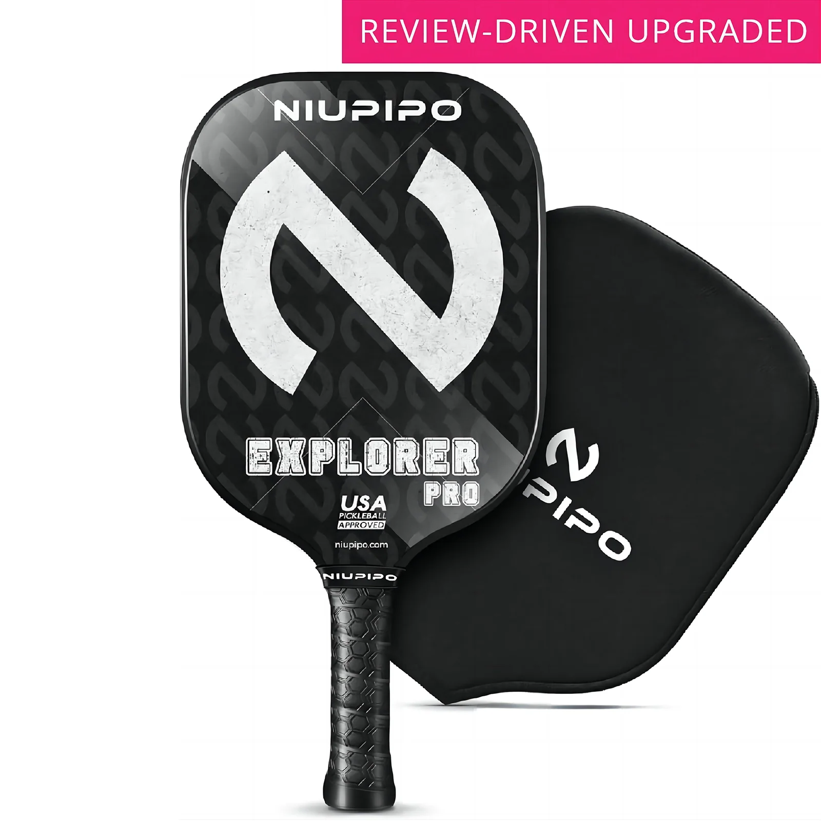 niupipo Explorer Pro graphite pickleball paddle, front view