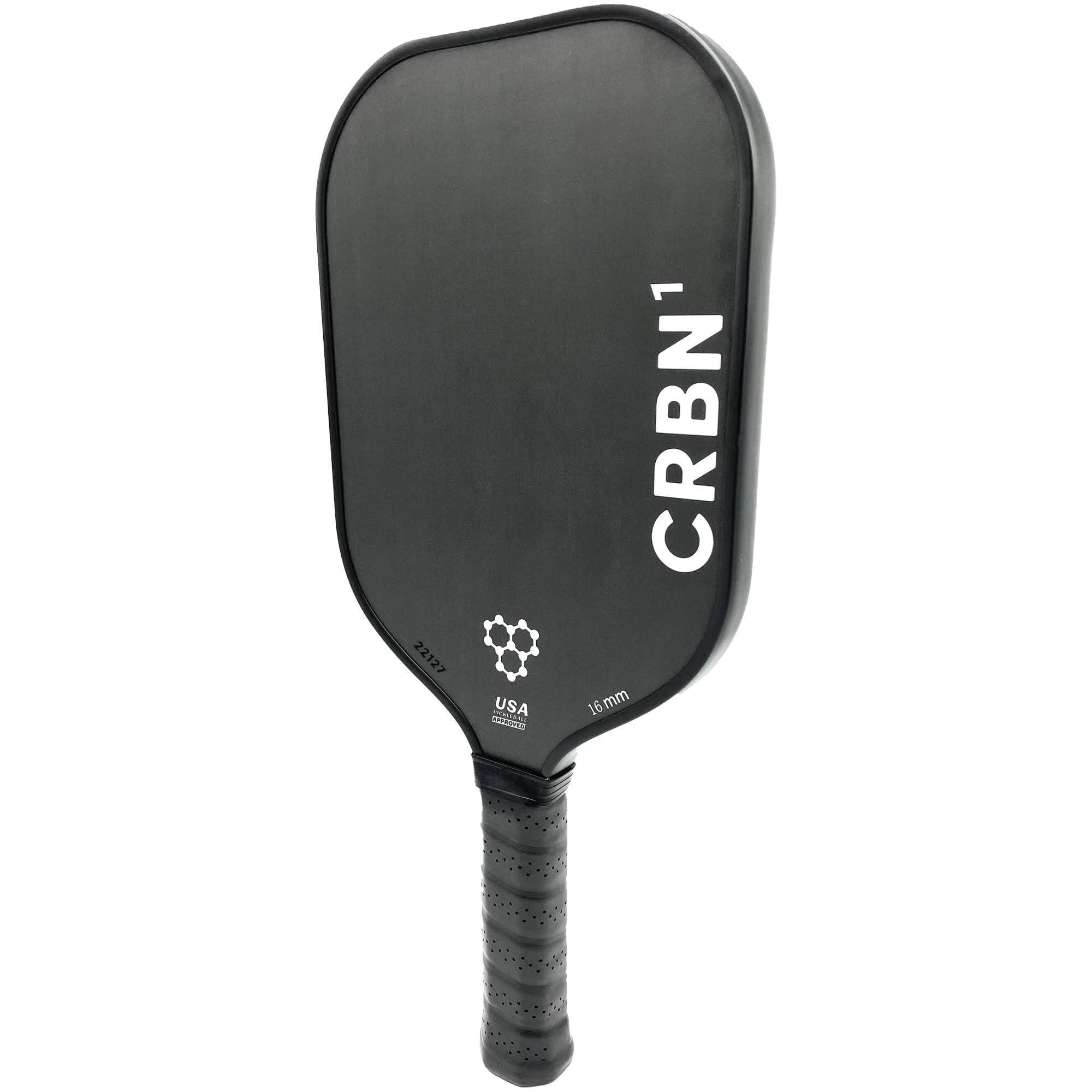 CRBN 1 Classic elongated carbon fiber pickleball paddle, front view