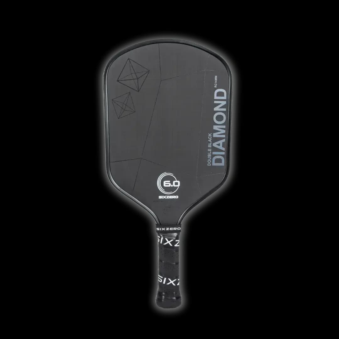 Six Zero Double Black Diamond Control 16mm pickleball paddle, front view