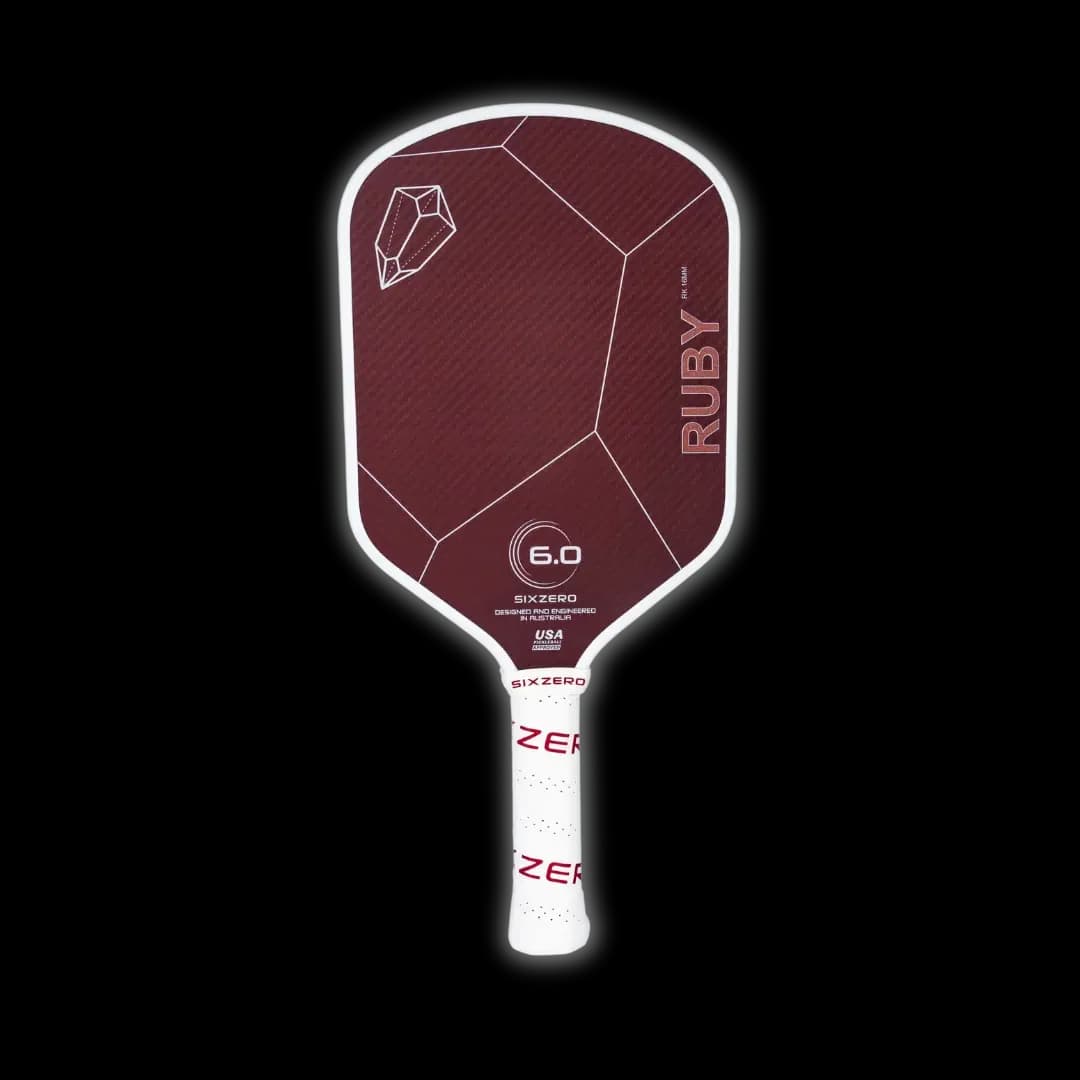 Six Zero Ruby pickleball paddle, front view
